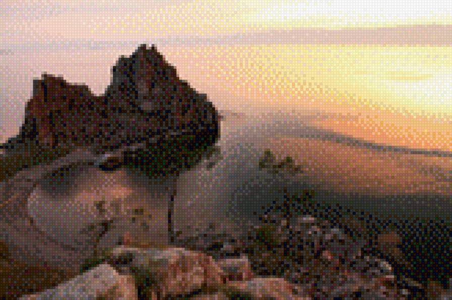 Скала Шаманка на закате - ольхон, природа, байкал - предпросмотр