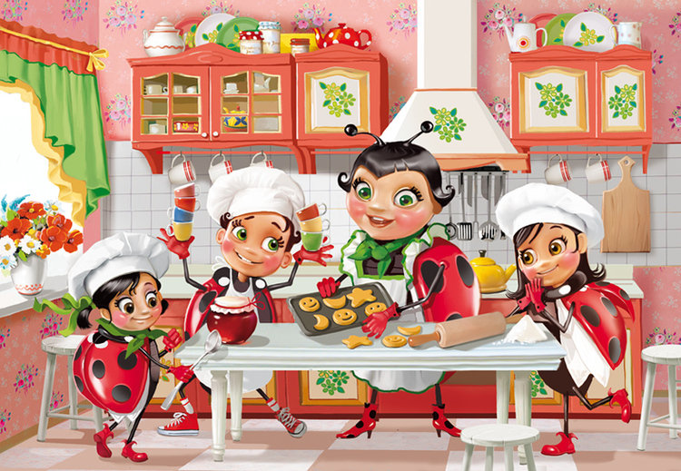 поварята - детское, насекомые, на кухню, мультик, божья коровка - оригинал