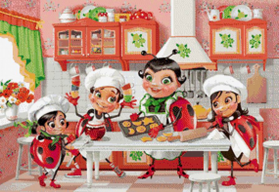 поварята - насекомые, мультик, божья коровка, на кухню, детское - предпросмотр