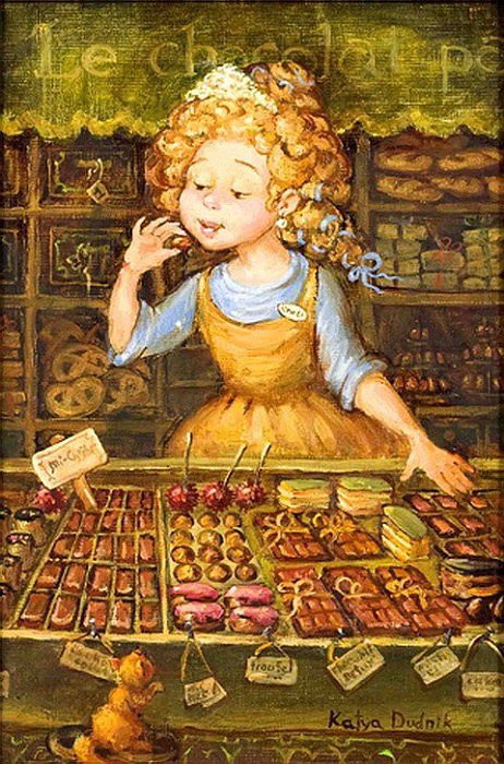 Шоколадница - девушка, люди - оригинал
