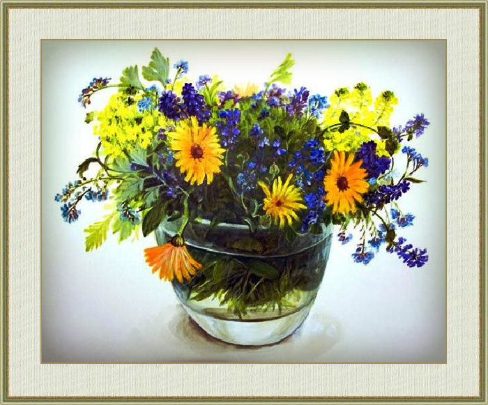 Акварель 8 - цветы, букет - оригинал