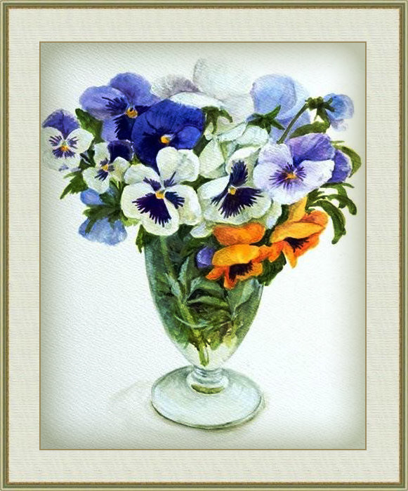 Акварель 14 - букет, цветы - оригинал