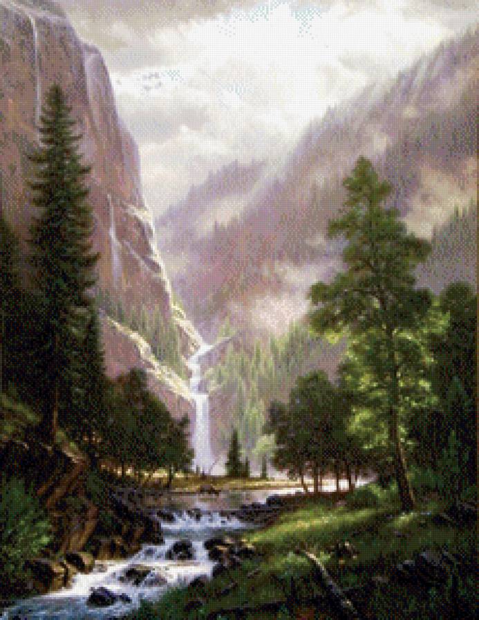 Горная река - пейзаж, природа, река, горы - предпросмотр