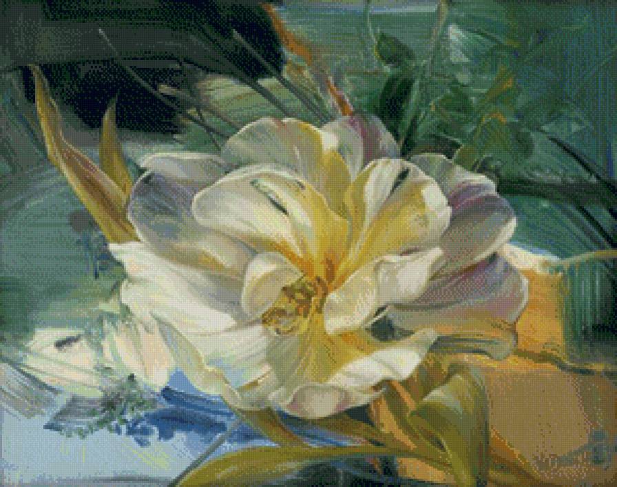 цветок - цветок, красота, роза, графика, панно - предпросмотр