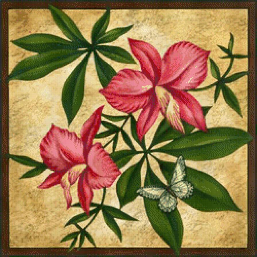 серия "подушки" - подушка.цветы.орхидея - предпросмотр