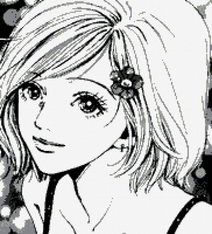 девушка - монохром, улыбка - предпросмотр