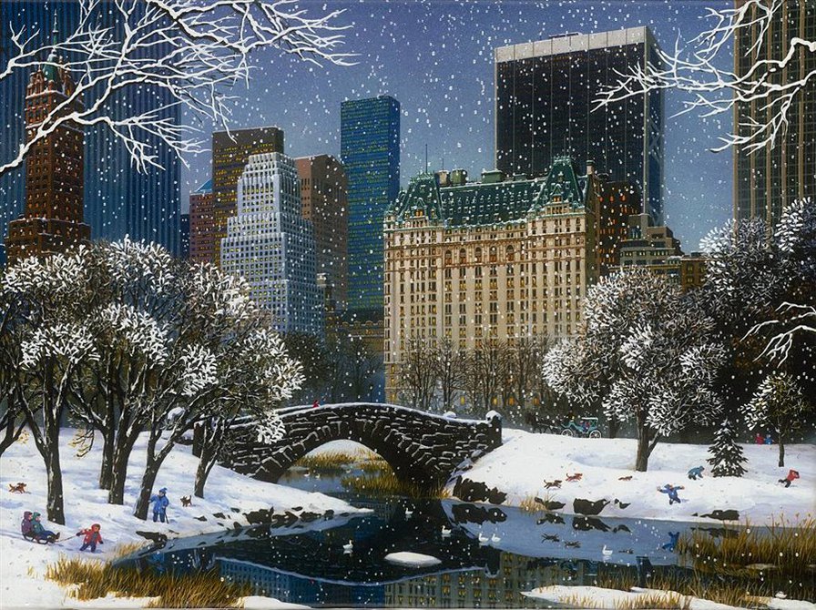 Зимний город - оригинал