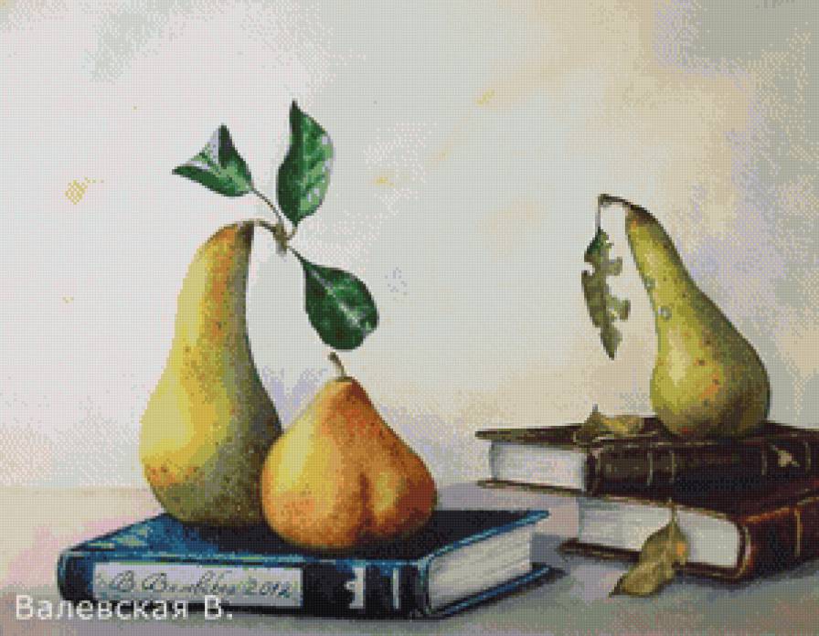 книжно-грушевый натюрморт - натюрморт - предпросмотр