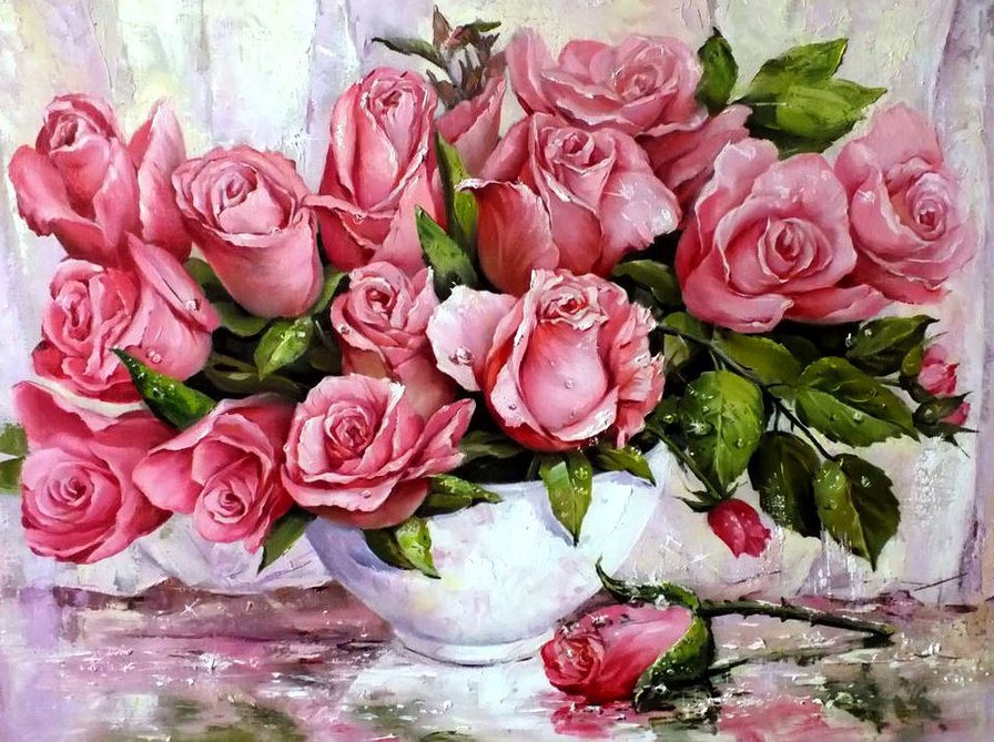 розы - розы, ваза - оригинал