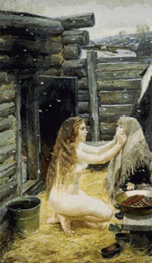 Весна. Пластов - баня, весна, снег, люди - предпросмотр