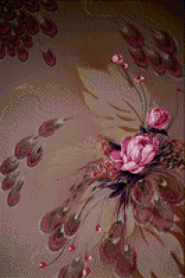 винтажный букет - букет, силуэт, цветы, ретро - предпросмотр