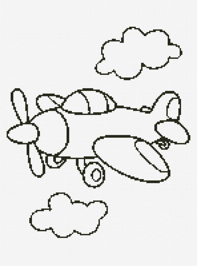 самолетик - монохром, самолетик - предпросмотр