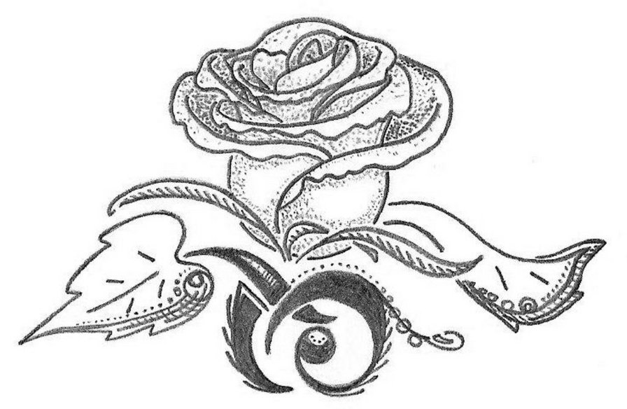 роза - цветок, монохром, роза - оригинал