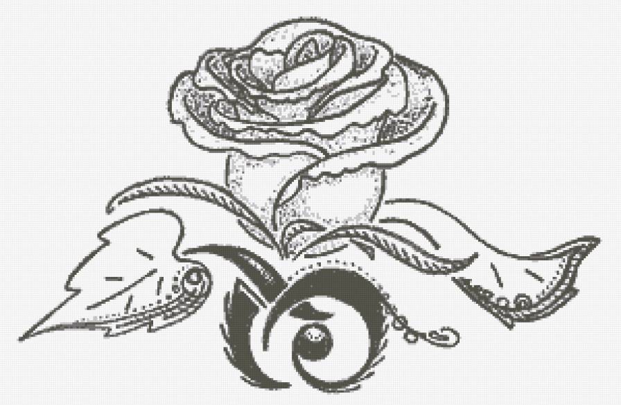 роза - цветок, роза, монохром - предпросмотр