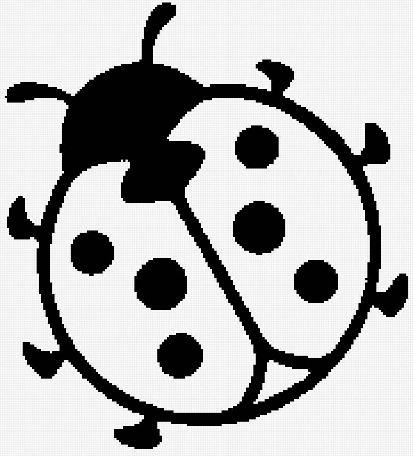 божья коровка - божья коровка, монохром - предпросмотр