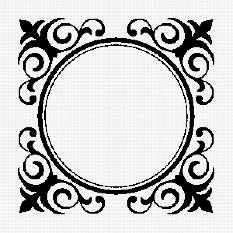 узор, рамка - рамка, узор, монохром - предпросмотр