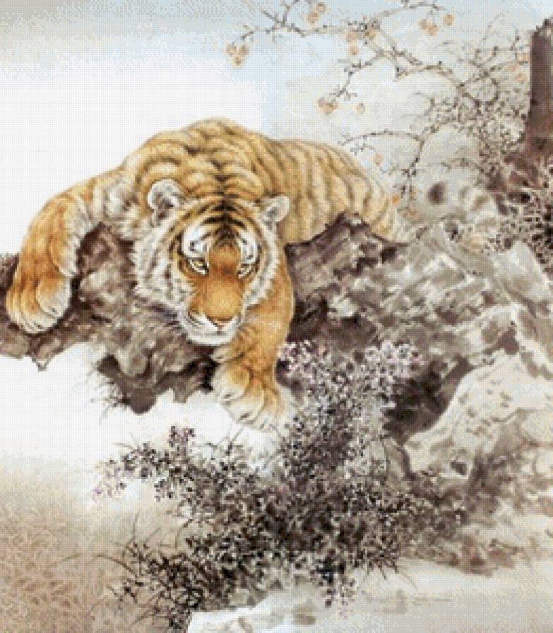 Тигр - дерево, тигр - предпросмотр