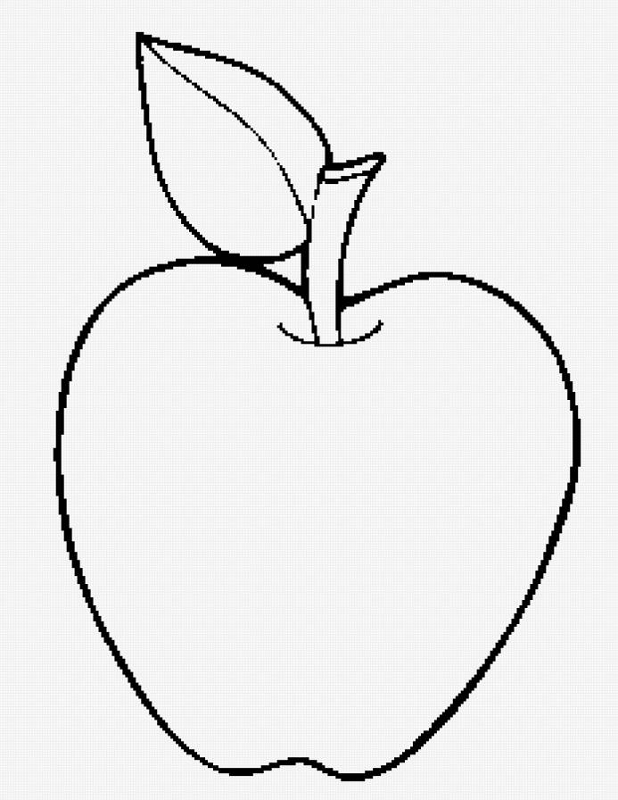 яблоко - яблоко, коврик, монохром - предпросмотр