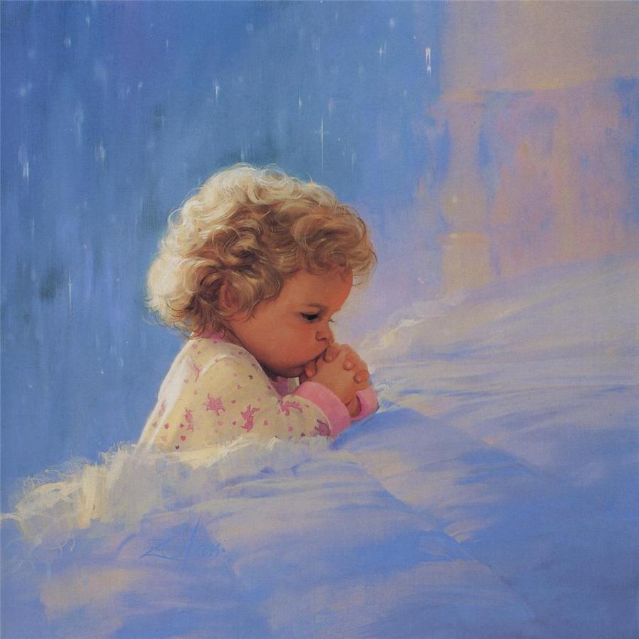 вечерняя молитва - ребенок, дети - оригинал