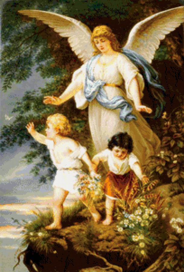 ангел хранитель - дети, картина - предпросмотр