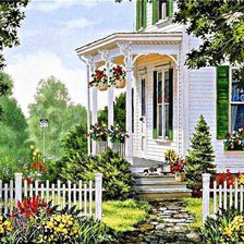 Схема вышивки «дом»