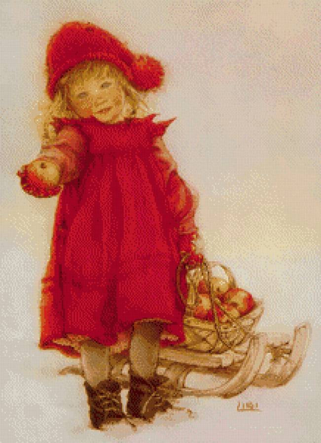 В Рождество - дети, рождество, зима, девочка - предпросмотр