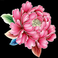 Схема вышивки «пион 2»