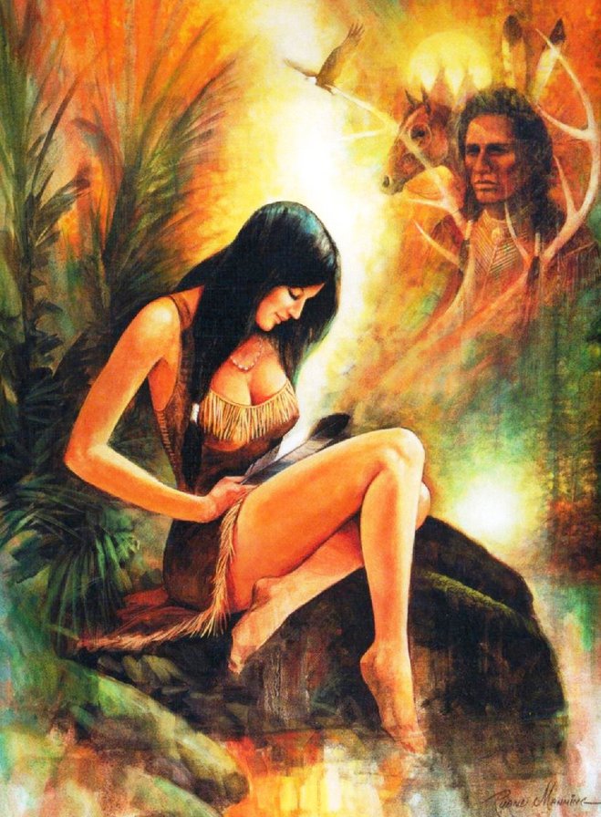 романтика - картина, пано, девушка - оригинал