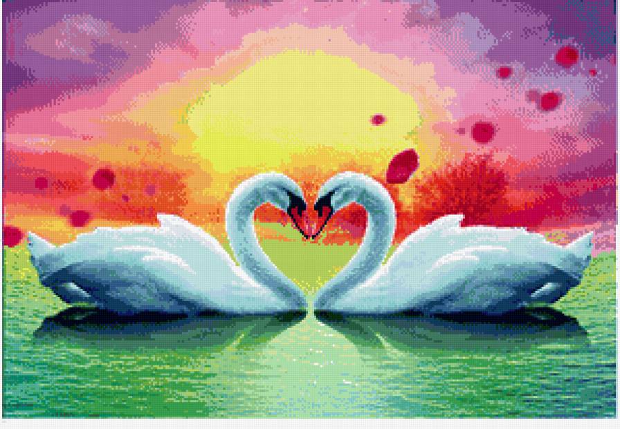 Лебеди - природа, птицы - предпросмотр