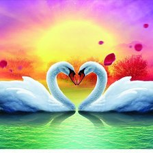 Схема вышивки «Лебеди»