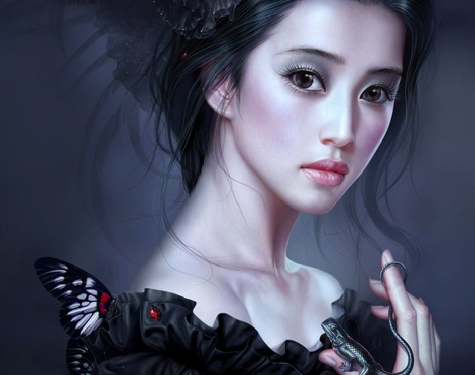 Девушка - девушка, портрет, взгляд - оригинал