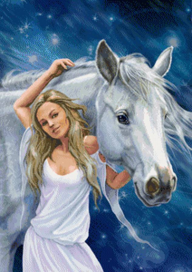 женский образ - образ, животные, конь, портрет, девушка, женщина, лошадь, люди - предпросмотр