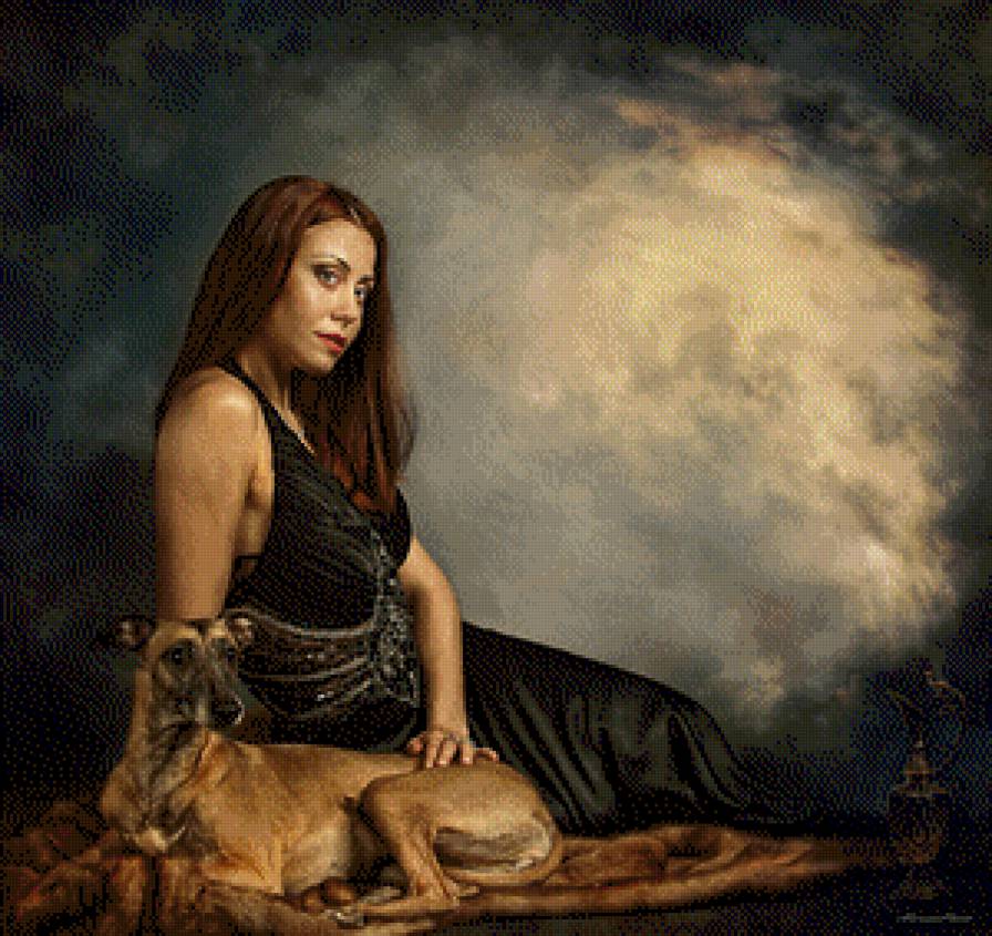 Девушка с собакой - предпросмотр