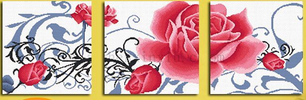 Розы - сегментированные картины - оригинал