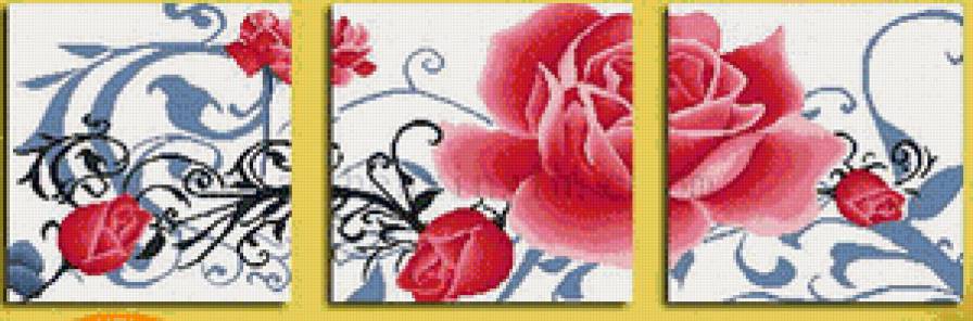 Розы - сегментированные картины - предпросмотр