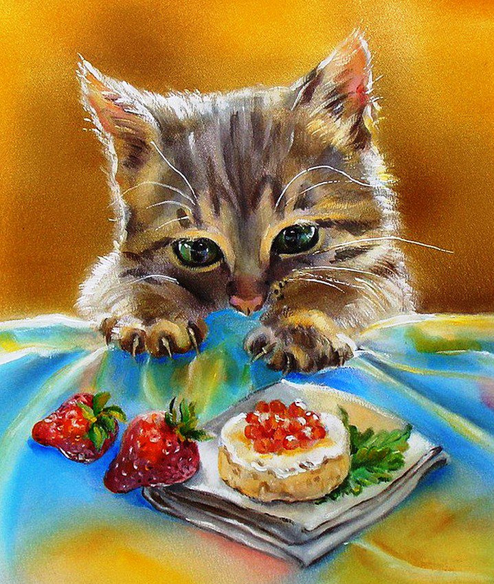 котенок - картина, кошки, животные - оригинал