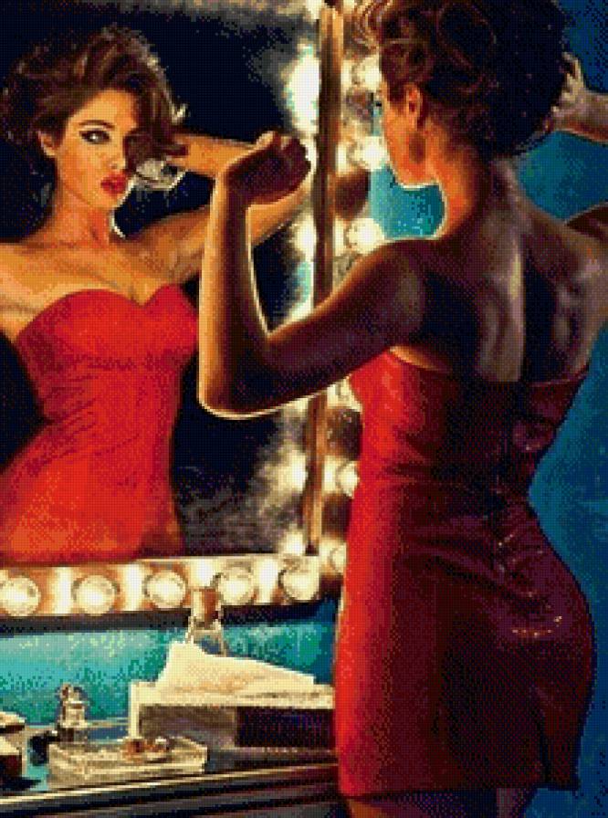 Отражение - девушка, портрет - предпросмотр