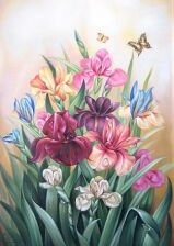 Схема вышивки «праздничные ирисы»