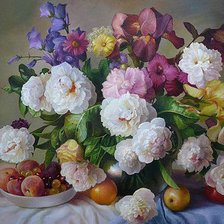 Схема вышивки «Пионы»