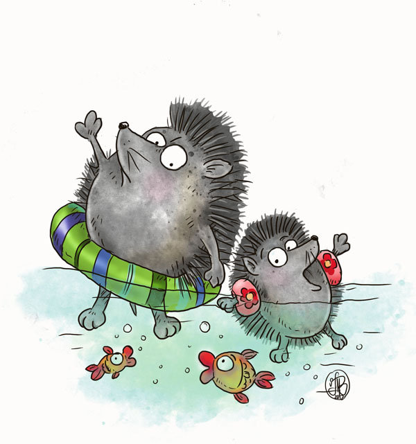 ежики - ежи, детские картинки, рыбки, еж - оригинал