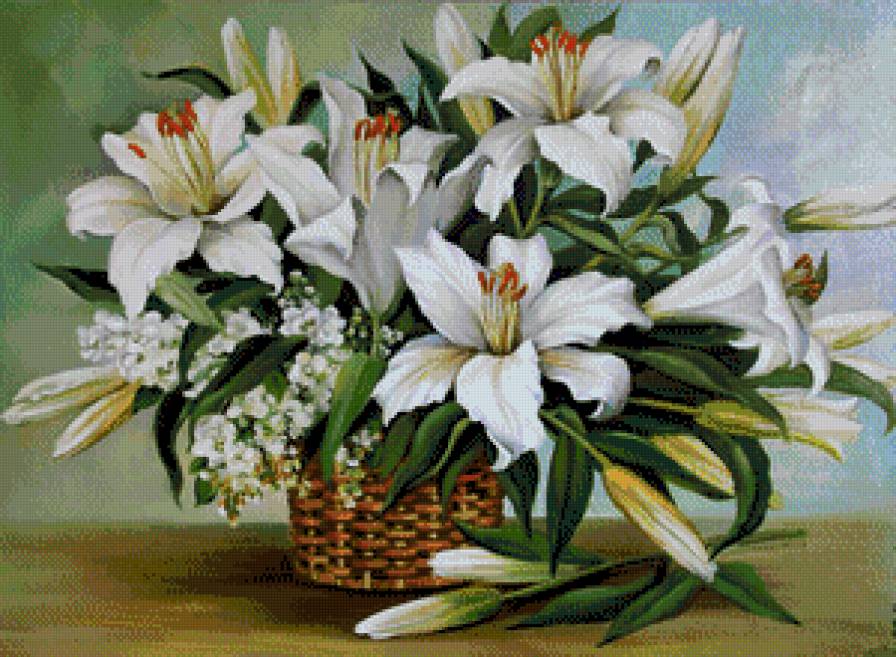 букет  лилий - цветы - предпросмотр