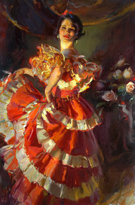 Испанская танцовщица - испанка, танцовщица, фламенко - оригинал