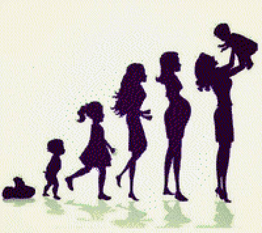 жизнь женщины - девочка, женщина, девушка, силуэты, мама - предпросмотр