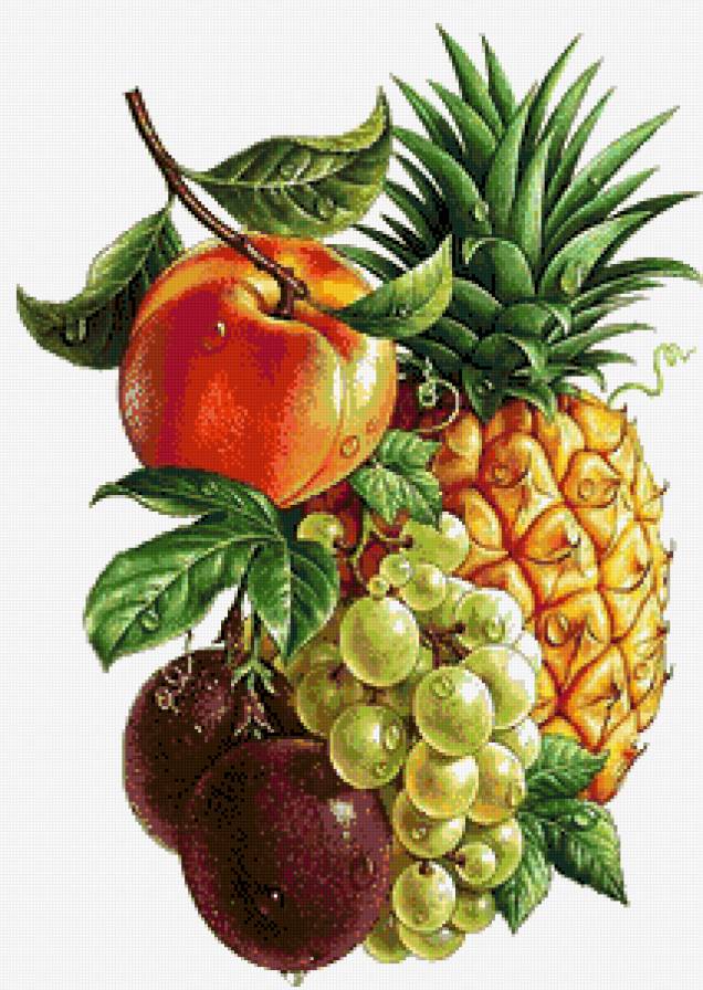 Фруктовое ассорти - на кухню, ананас, персик, слива, фрукты - предпросмотр