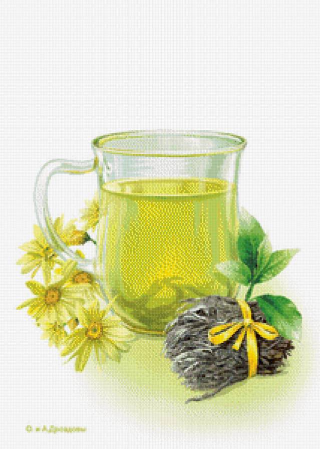 чашка чая - ромашка, трравы, чай, кухня - предпросмотр