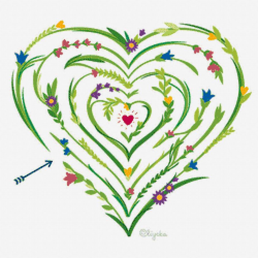 сердечко - сердце, день влюбленных, сердечк, лабиринт, подушка, валентина, любовь - предпросмотр