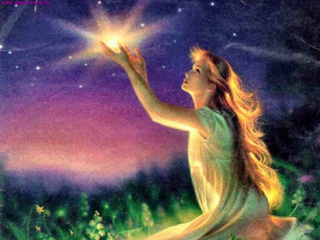 Сияние звезды - девушка, звезда, фентези - оригинал