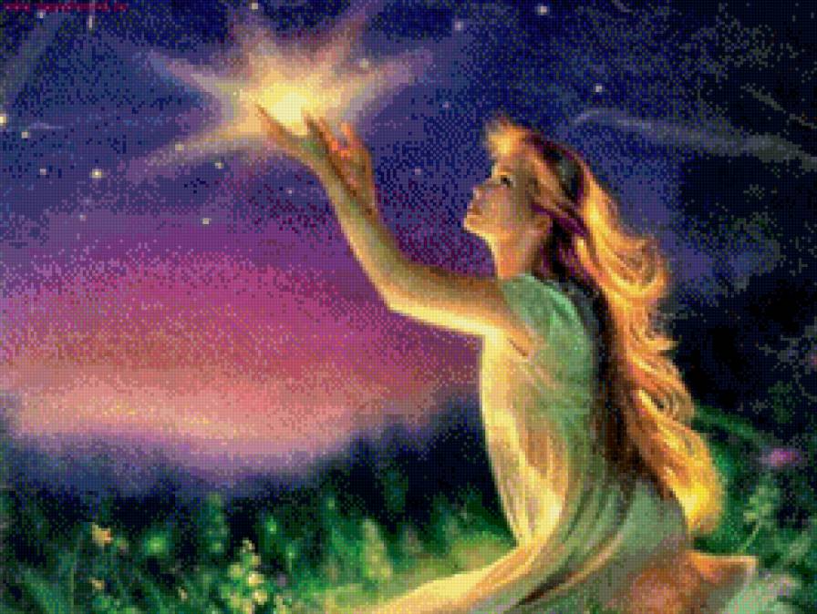 Сияние звезды - звезда, фентези, девушка - предпросмотр