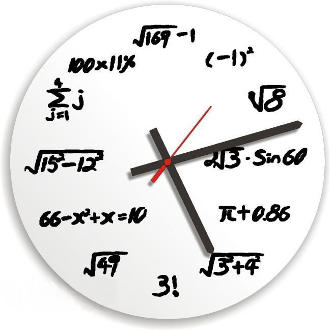 Часы установлены неверно. Оригинальные настенные часы. Математические часы настенные. Часы без циферблата настенные. Часы циферблат математика.