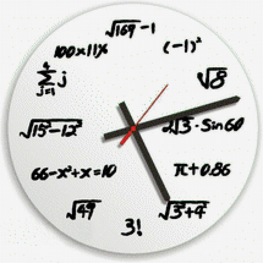 часы RTY - математика, время, формулы, часы - предпросмотр